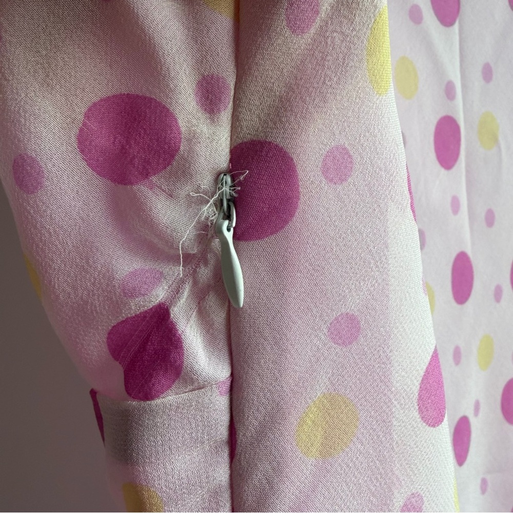 vintage pink polka dot silk slip dress y2k - Picture 8 of 12